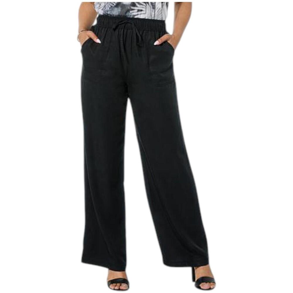 G by Giuliana Women's Woven Tencel Wide-Leg Pant Black Wash - Regular